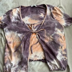 Cropped tie dye shirt
